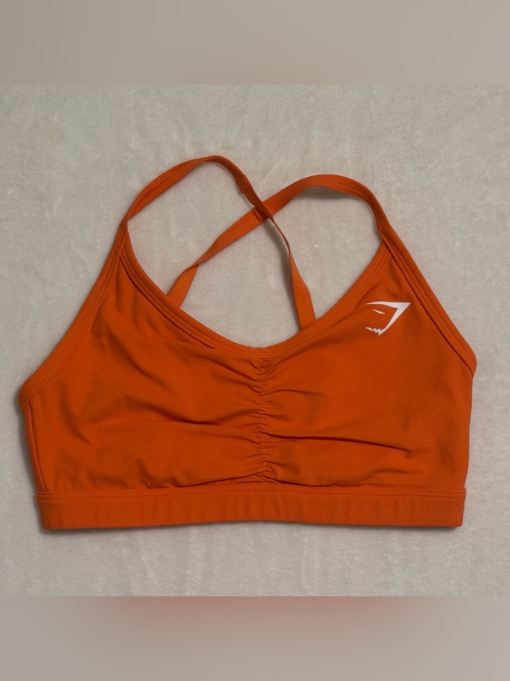 Gymshark Orange Ruched Cross-Back Sports Bra